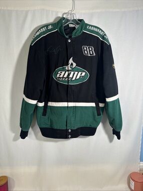 NASCAR Dale Earnhardt Jr. Amp’d #88 Black & Green Racing Bomber Jacket